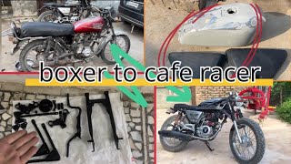 Bajaj boxer 🔥convert in 🏍️ cafe racer / part 3 / how to make low budget ￼cafe racer 💥/ #caferacer