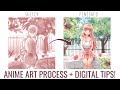 Anime Art Process | Start to Finish (Paint Tool SAI Speedpaint)