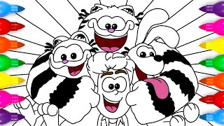 Drawing Garfield Odie Vic Jon | The Garfield Movie Coloring Pages