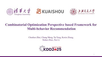 KDD 2025 - Combinatorial Optimization Perspective based Framework for Multi behavior Recommendation