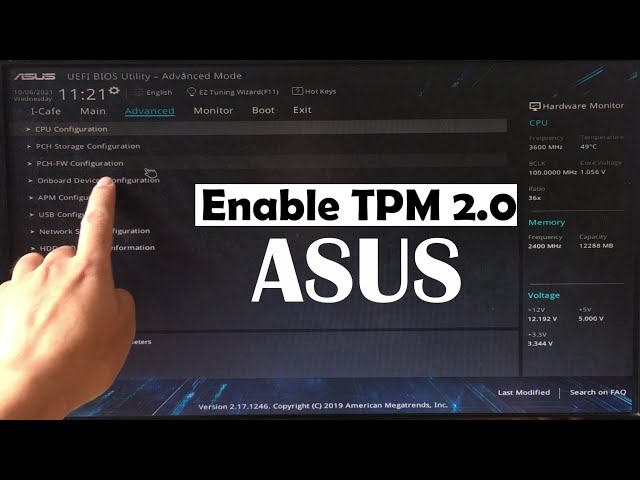 How to enable TPM 2 0 on ASUS to install Windows 11