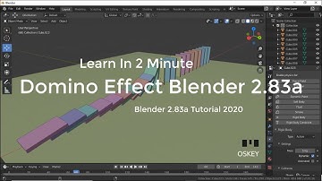 Blender 2.83a 2020 Domino Effect in blender 2.83. Rigid body in Blender 2.83a