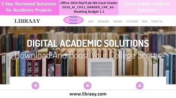 Office 2016 MyITLab MS-Excel Grader EX16_XL_CH11_GRADER_CAP_AS - Wedding Budget 1.1