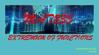 CHAPTER 3 MAT235 EXTREMUM OF FUNCTIONS - Part 1