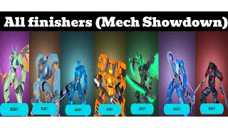SHOWCASE OF ALL THE FINISHERS IN MECH SHOWDOWN Roblox