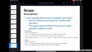 PL Lecture - Binding and Scope