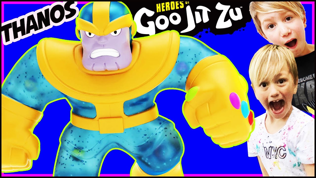 Marvel Supagoo Thanos - Action Figure Squishy 20 Cm Con Corpo Ripieno Di Goo, Allungabile E Strizzabile