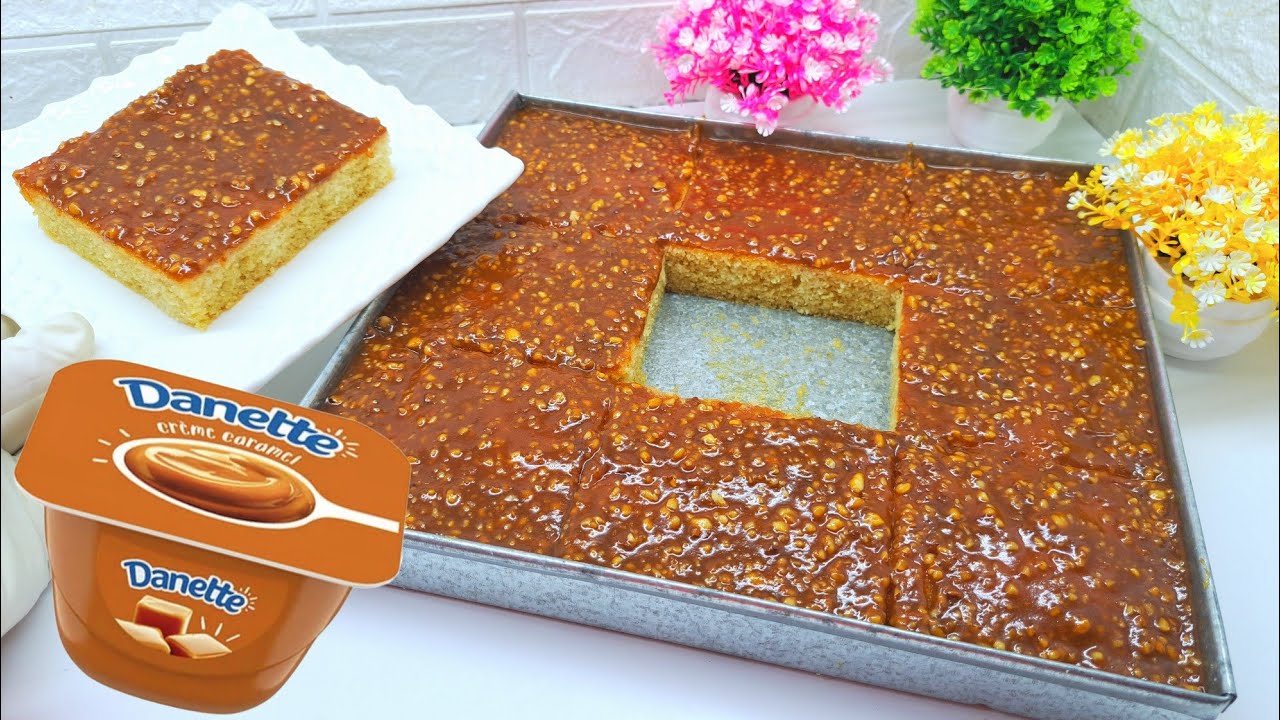 ألذ بسبوسة بالكراميل بنة ولا أروع👌 سهلة وسريعة التحضير بمكونات اقتصادية جدآ