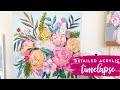 Detailed Floral Acrylic Painting Timelapse - C. Brooke Ring