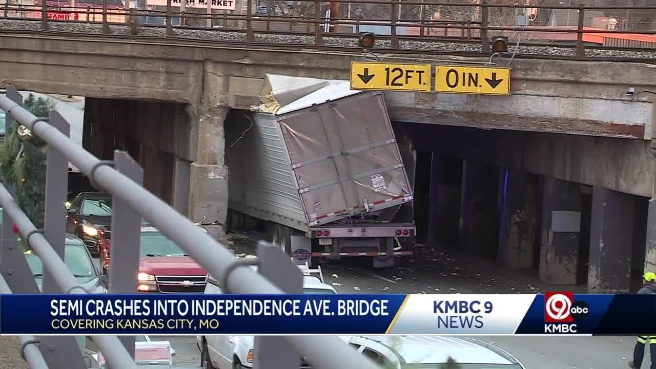 Infamous Kansas City bridge demolishes another truck YouTube