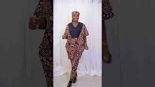 African Print Shirt Dress Set W Pants