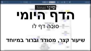 דף יומי מסכת סוכה דף לו - שיעור קצר וברור | 36 Daf yomi Succah daf
