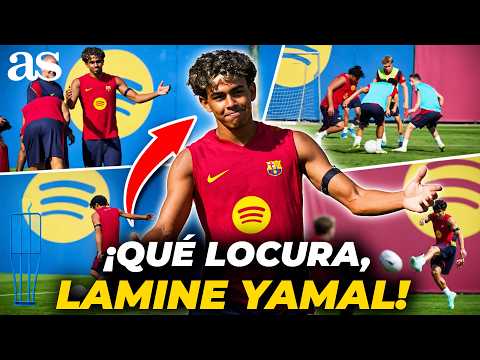 EXHIBICIÓN completa de LAMINE YAMAL durante el ENTRENAMIENTO del BARÇA: GOLAZOS, ASISTENCIAS...
