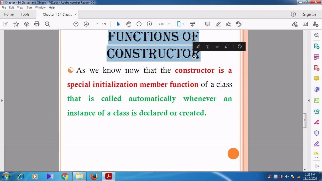 Declaration, Definition for Constructors, and Functions of Constructor ...