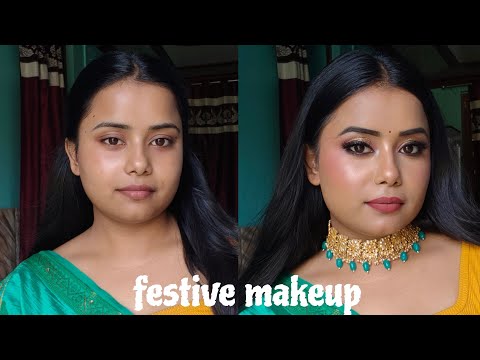 Step- by-step ✅ summer 🌞 FESTIVE -makeup tutorial #makeup #makeuptutorial #youtubevideo