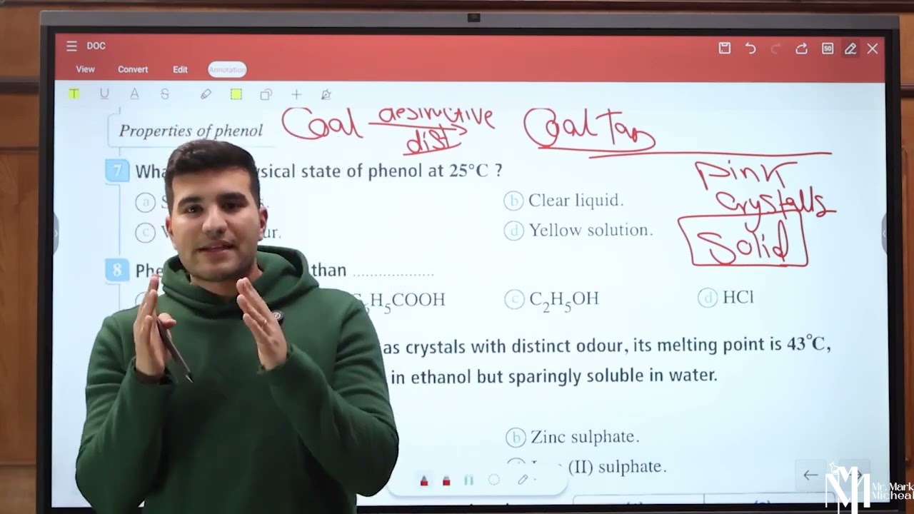 Chemistry | SeniorThree | HydroCarbons derivative | Lesson 10 (phenols) | حل اسئلة المعاصر