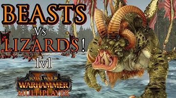 New BEASTMEN vs Lizardmen! - 1v1 Multiplayer Battle | Warhammer 2