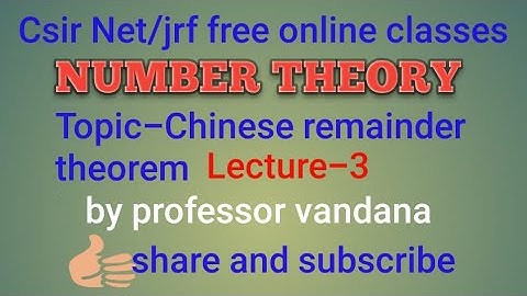 Chinese remainder theorem||Number theory||Csir-Net||B.sc /B.A ||Gate