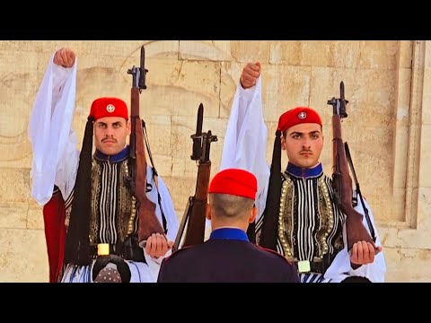 Greek Guard 💂‍♀️Full sunday parade,UNCUT#greek#history #tourism #travel #athens#army#greece#parade