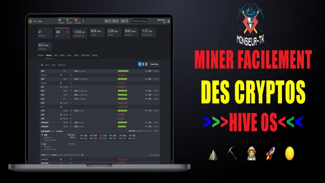 Miner facilement des cryptos-monnaies avec HiveOs