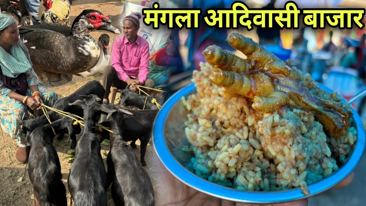 चाइबासा आदिवासी बाजार | Rs20 मे खाए बिरयानी और Rs15 मे गोडी | Village Tribal Market | Chicken Curry