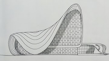 how to draw Heydar Aliyev Cultural Center || Sowsika Art