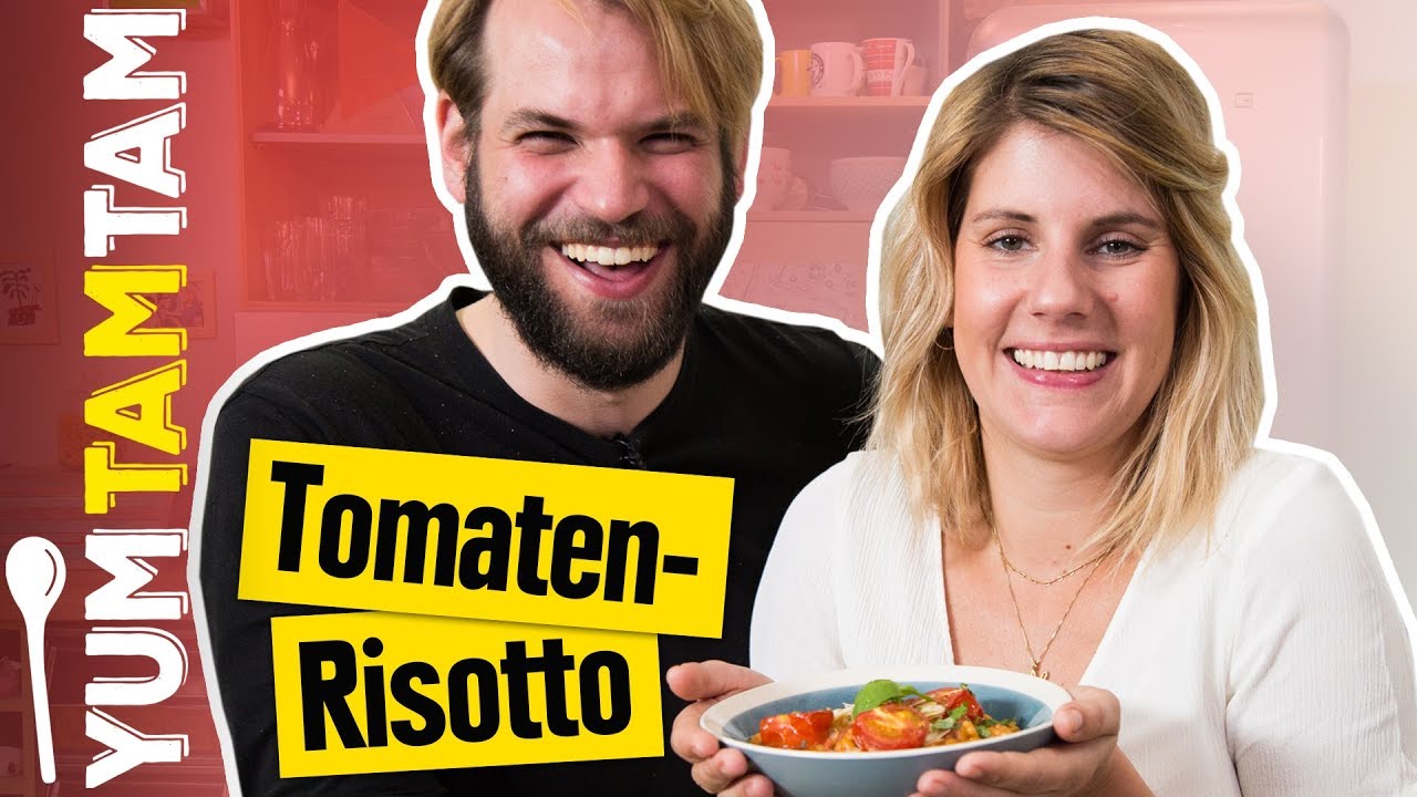 TOMATEN-RISOTTO // Leckeres Risotto mit Ofentomaten & Mandeln // 