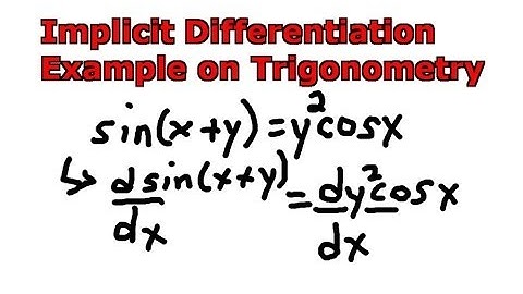 Implicit Differentiation Example on Trigonometry