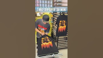 Áo thun in lụa trên bàn in lụa thủ công 1 mâm #chibanaothun #chichuai #buffaloplanet #screenprinting