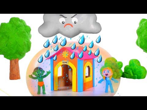 Tommy's Playhouse Is Protected Against The Rain 💕Play-Doh Cartoons For Kids