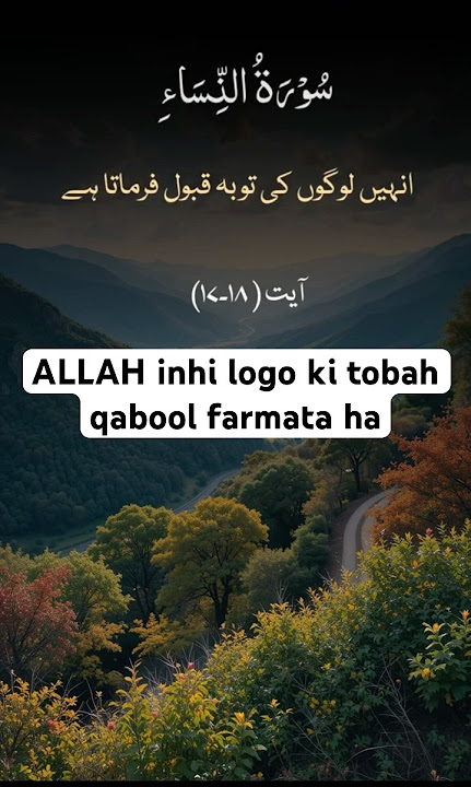 Sura Nisaa | ALLAH kin logo ki Tobah Qabool farmata ha #foryou #islamicvideos #qurantranslation