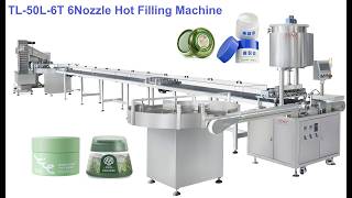 TL-50L-6T Six-Head Hot Filling Machine for Balms & Creams | 70 pcs/min