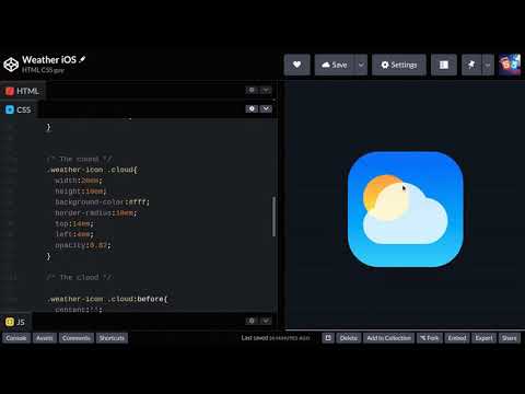 How to create an iOS style Weather app icon using just HTML & CSS - For beginners and intermediate
