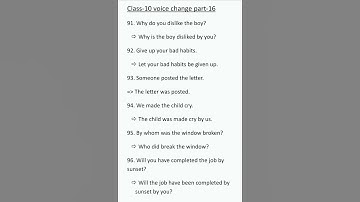 class-10 voice change part-16 || class-10 question bank voice change #englishgrammar