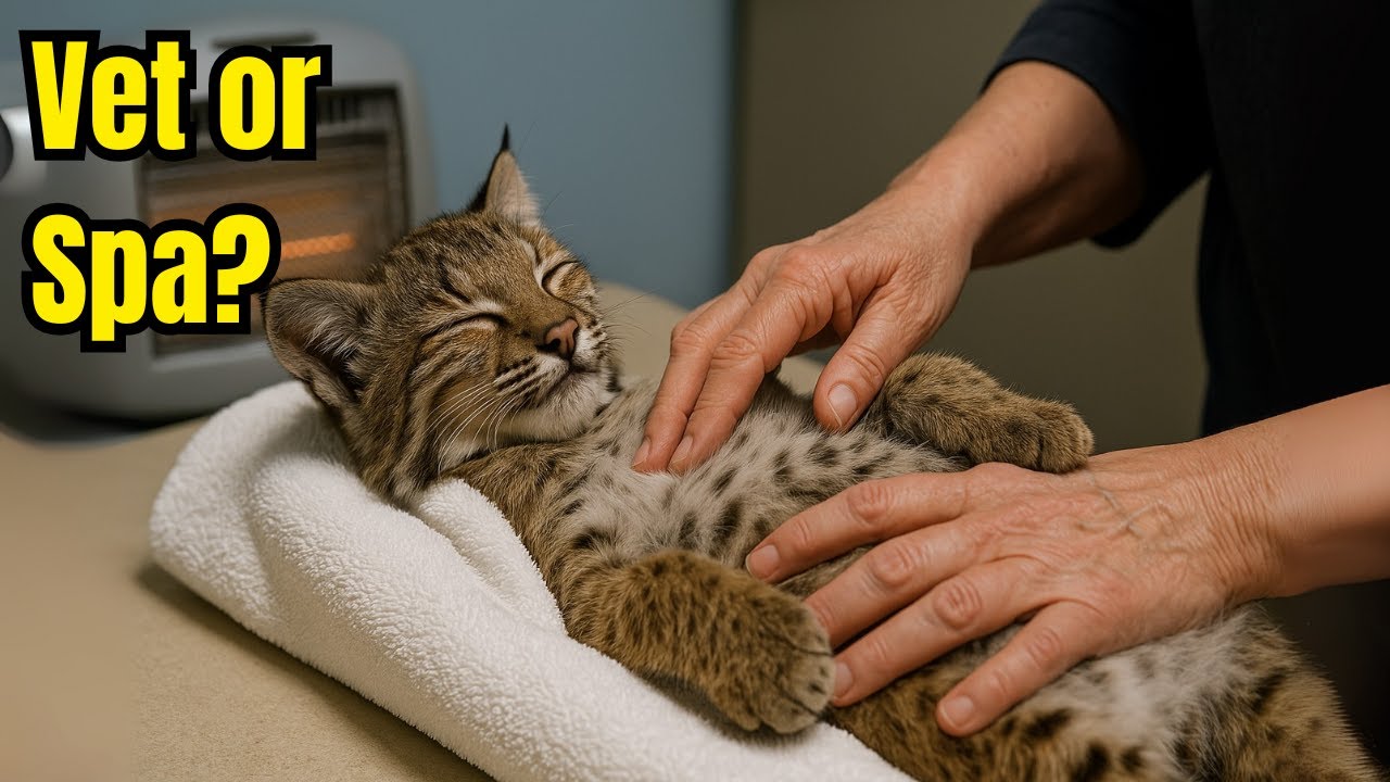 Bobcat kitten thinks the vet is a spa… but the TRUTH made me CRY