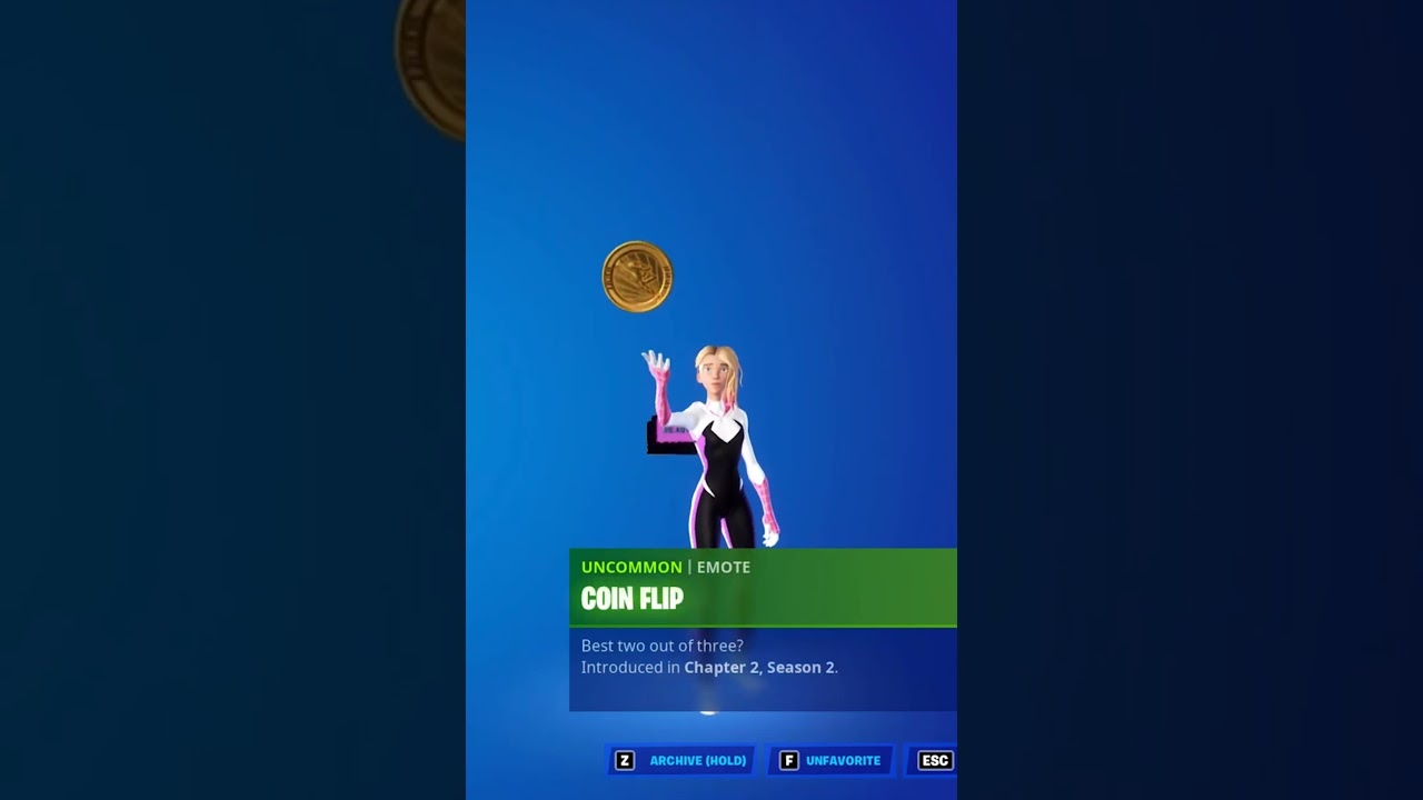 COIN FLIP - SPIDER GWEN Showcase Fortnite Dances & Emotes! (Fortnite Chapter 3 Season 4) 