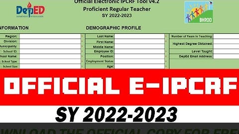 e-IPCRF OFFICIAL COPY FROM DEPED BHROD || RPMS ELECTRONIC IPCRF SY 2022-2023