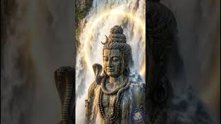 Lord Shiva Statue in Forest Waterfall 🌿🔱 | Mahadev Cinematic Nature Ambience | 4K Spiritual Short