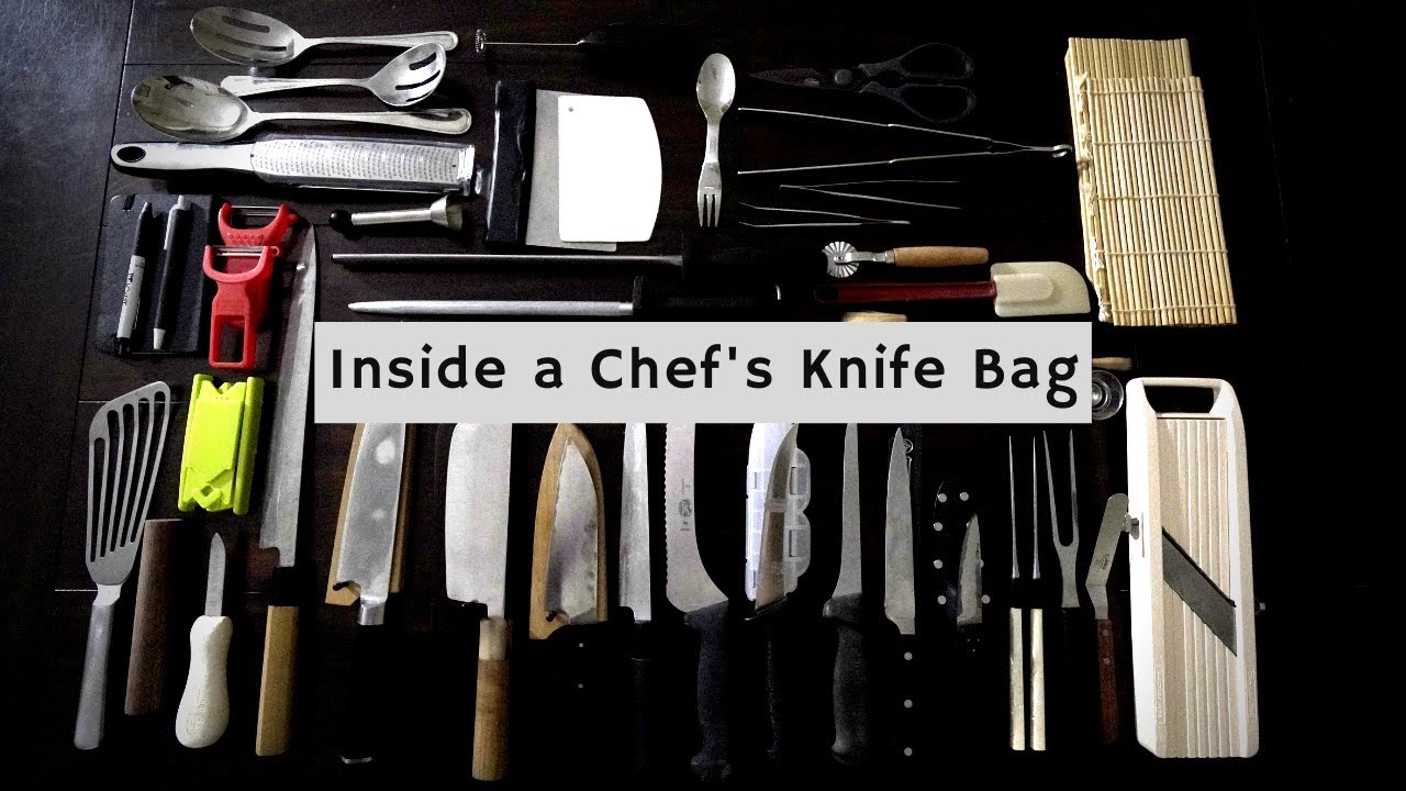 Professional Chef Knife Set with Roll-up Knife Bag