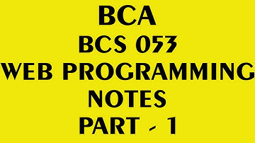 IGNOU BCA BCS 053 NOTES PART 1