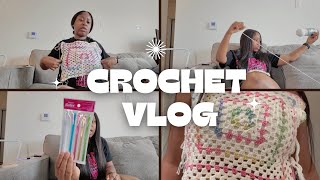 Crochet Vlog: Granny square shirt