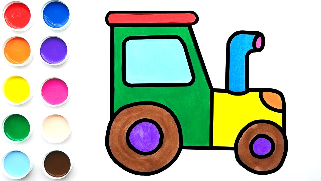 Como Dibujar y Colorear Un Tractor Para Niños - Dibujos Faciles Paso a Paso  / FunKeep Art - thptnganamst.edu.vn