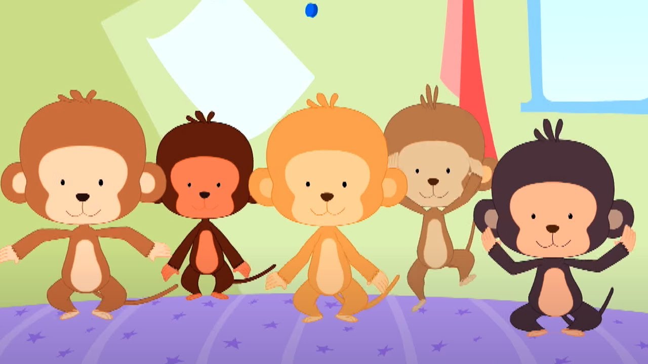Cinco macaquinhos | Música para crianças | Vídeos educativos | Canção infantil | Animação