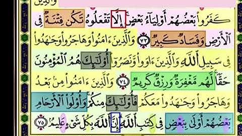 باقي صفحة 186 من سورة الانفال الايات من 73:75مكررة بصوت الشيخ محمود الحصري