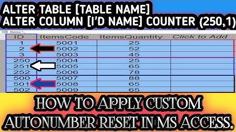 How to  custom AutoNumber Reset in MS Access || Dawood Academy