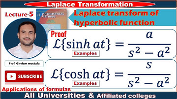 Laplace transform of sinhat and coshat with examples | Laplace transform of hyperbolic function|Lec5
