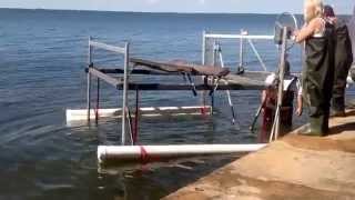 Boat lift float and drop in place