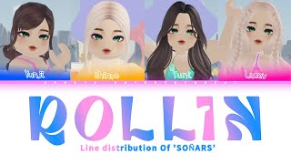 ‘ROLLIN’ line distribution from the cover by ‘SOÑARS’ Ro-K-pop group (by Brave Girls(용감한 소녀들)