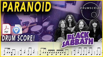 Paranoid - Black Sabbath | Drum SCORE Sheet Music Play-Along | DRUMSCRIBE