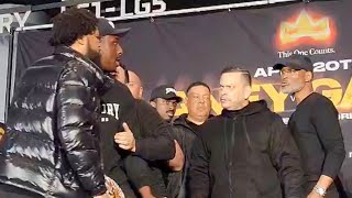 Bill Haney FACES OFF with Bernard Hopkins & gets SHOVED • BRAWL BREAKS OUT